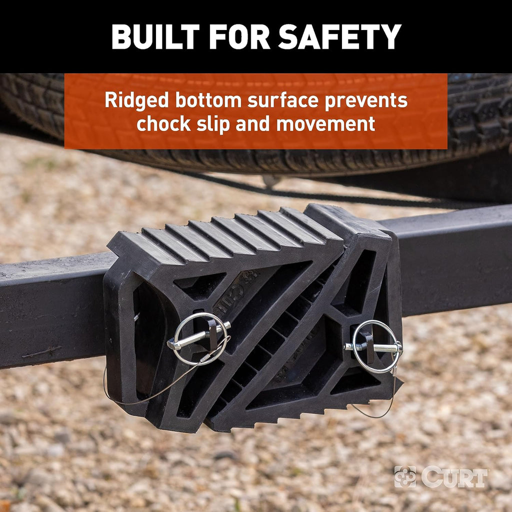 22802 HD Wheel Chocks 2-Pack with Mounting Bracket