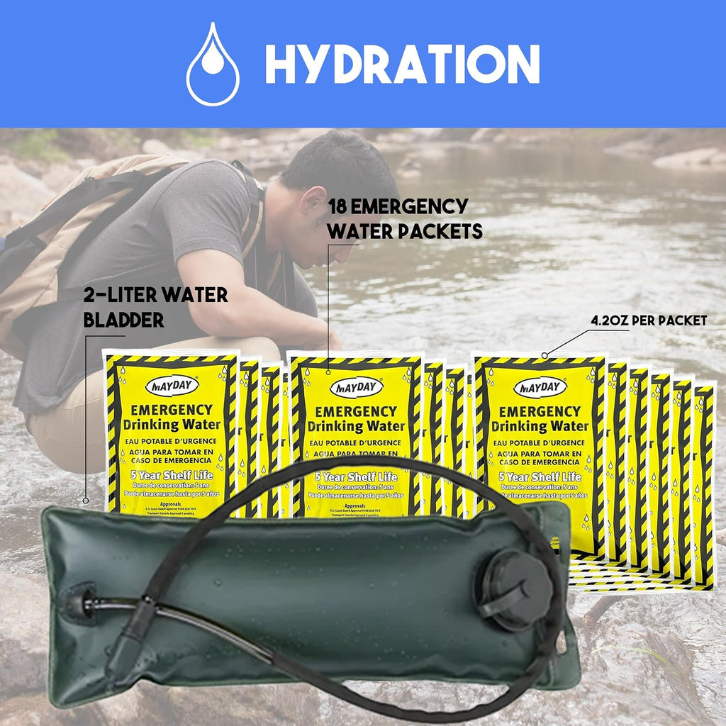Denver: 3 Person 72 Hour Survival Backpack Kit - 210 Piece Bugout Bag - Upgraded Bug Out Kit w/Complete Tactical Home
