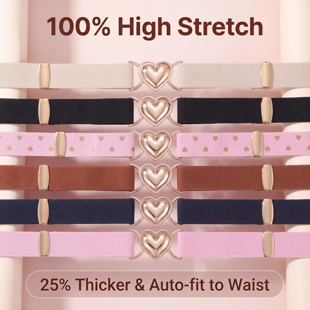 Elastic Belts 4 Pack with Gift Box Stretch Little Toddler Teen Kids Adjustable Uniform Belt Fashion Belt