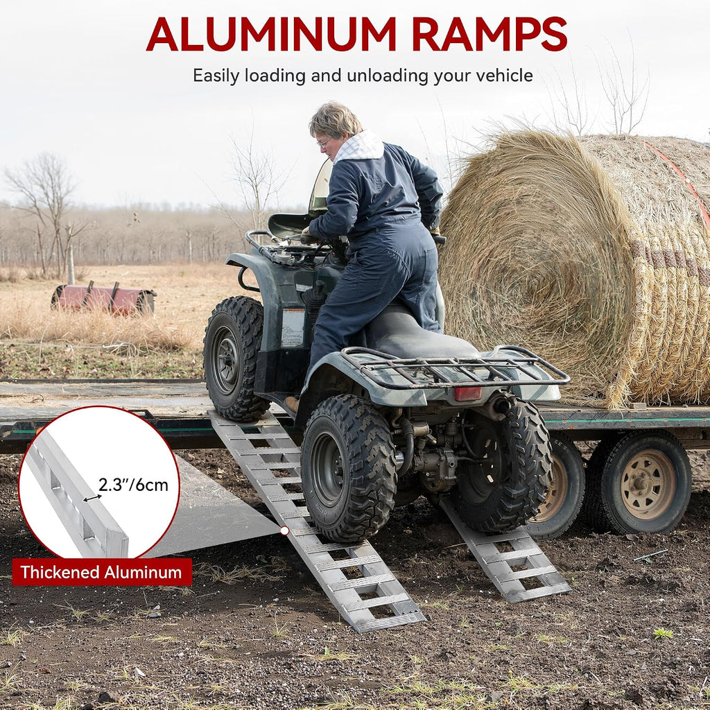 2pcs 6000 lbs 84" x 14" Aluminum Trailer Ramps