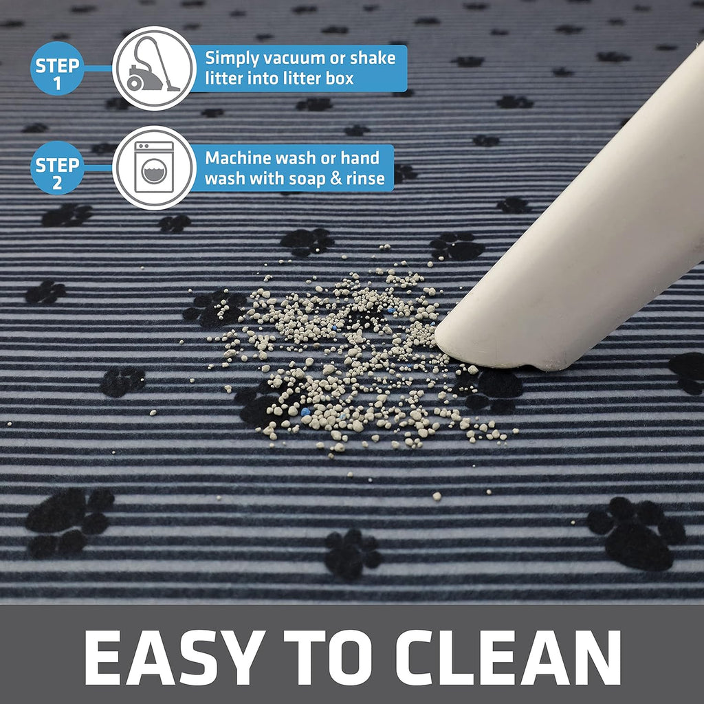 Cat Litter Box Mat, Litter Trapping Mat, Waterproof, Urine-Proof, Absorbent, Machine Washable, Soft on Paws, Contains