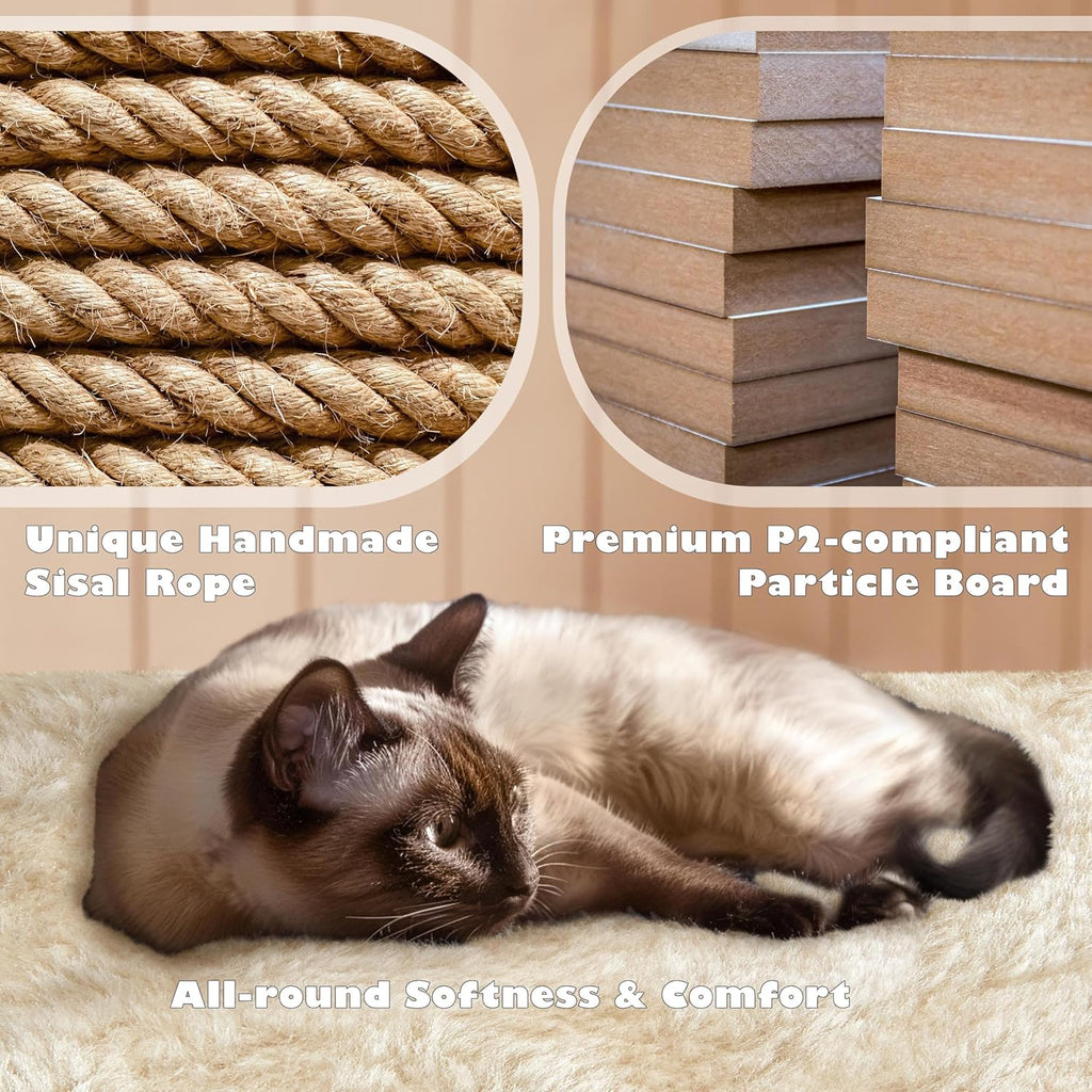 Yaheetech 54in Cat Tree, Multi-Level Cat Tower with Spacious Perch, 2 Cozy Caves, Scratching Posts, Climbing Ladder