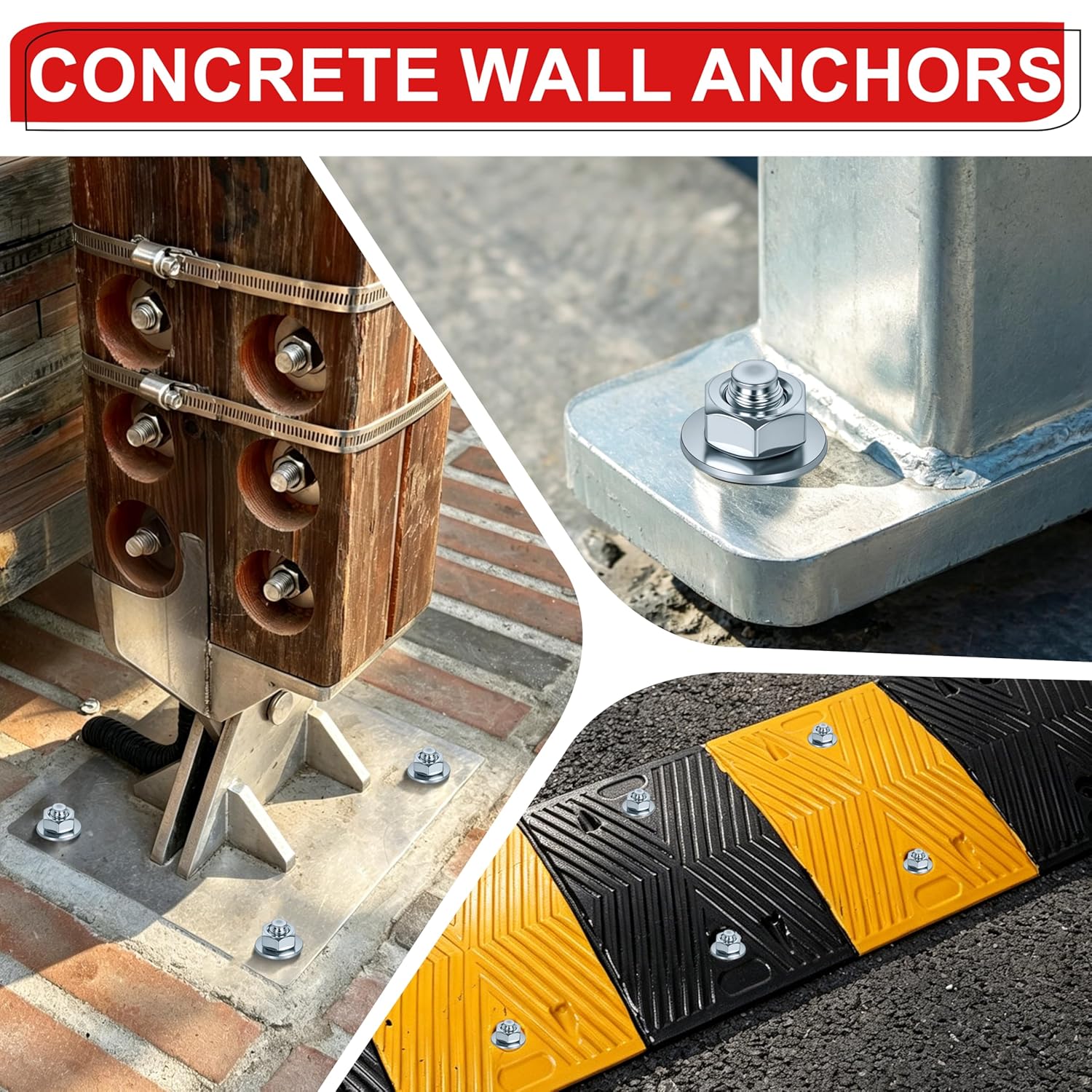 5/16 x 2 in Wedge Anchors 12 pcs Galvanized Concrete Anchors | Concrete Screw and Anchor Kit, Concrete Wall Anchors