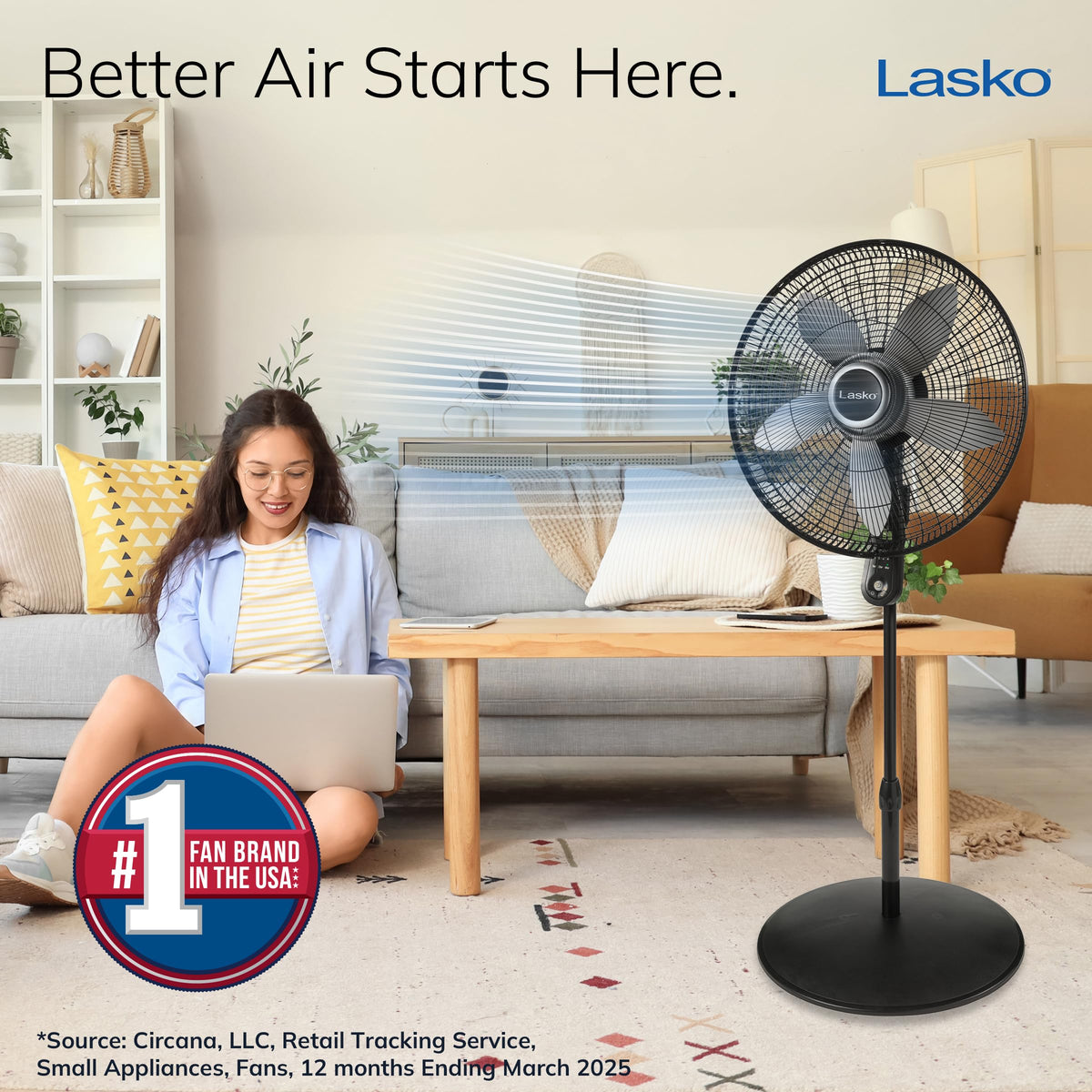 Oscillating Pedestal Fan - 20" - S20620 - Black