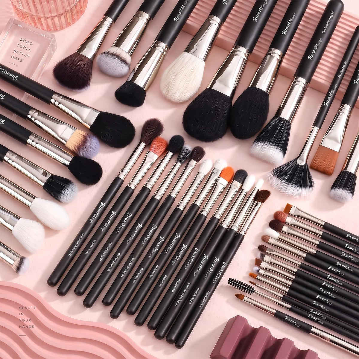 42Pcs PRO Grade Makeup Brushes Set Ultra Soft (Black)