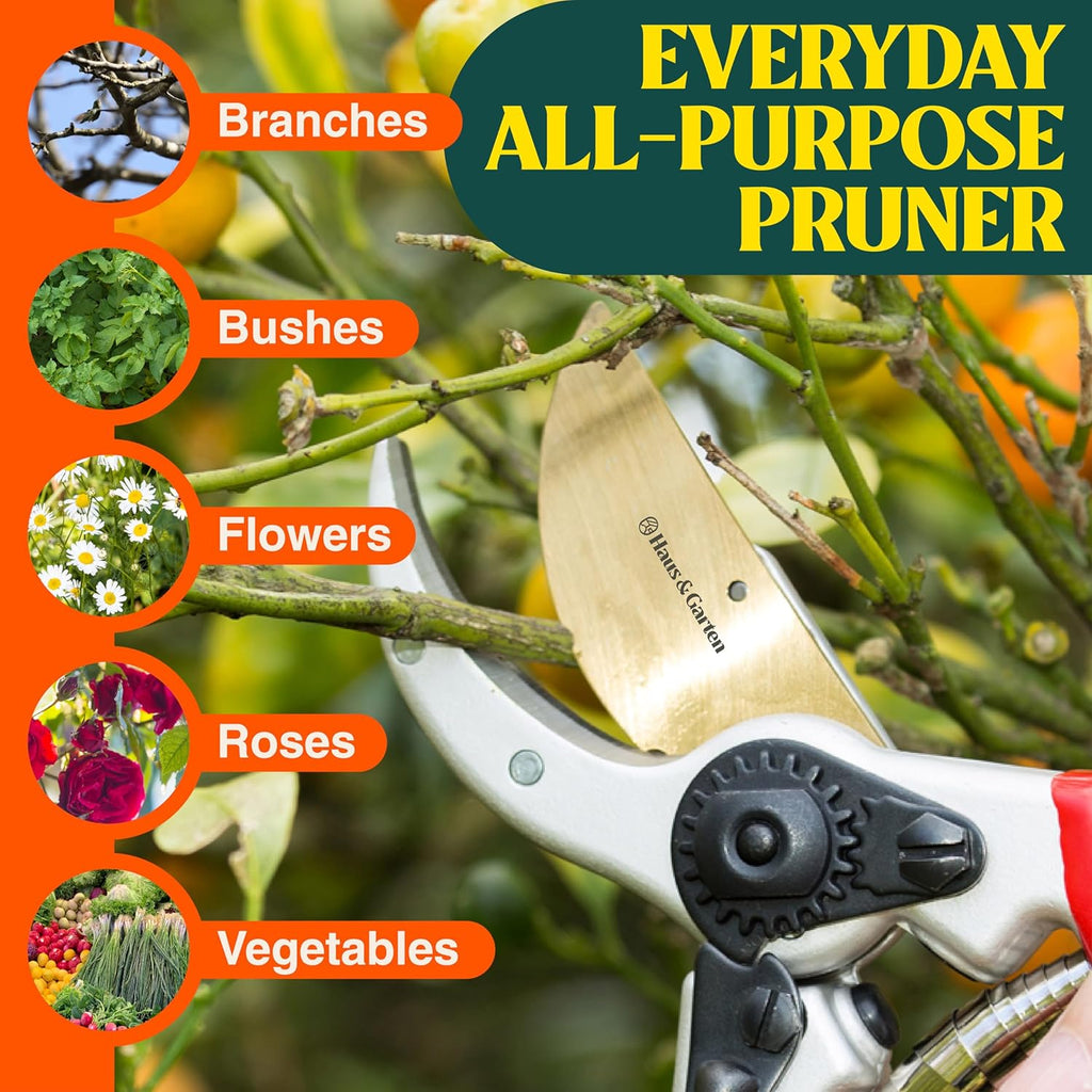 ClassicPRO 8.5" Professional Premium Titanium Bypass Pruning Shears - Use As Pruners, Garden Shears, Heavy Duty