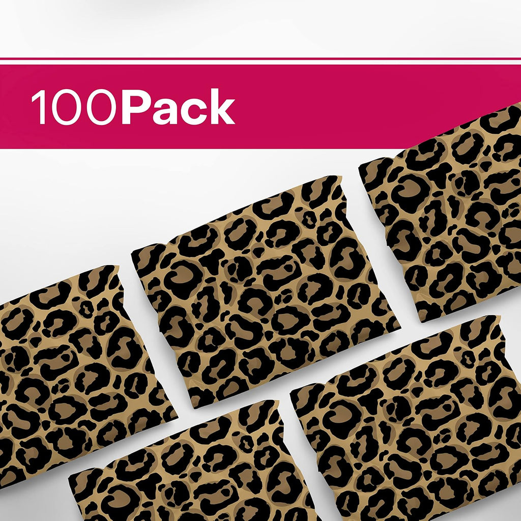 10x13 Poly Mailers, Leopard Print Shipping Bags, 100 Pack