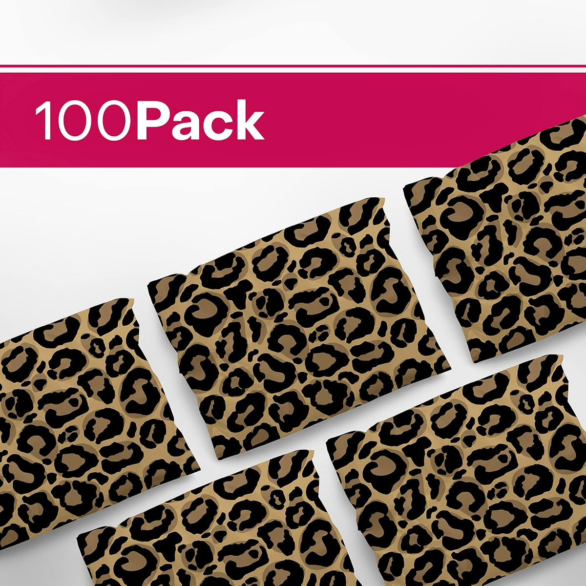 10x13 Poly Mailers, Leopard Print Shipping Bags, 100 Pack