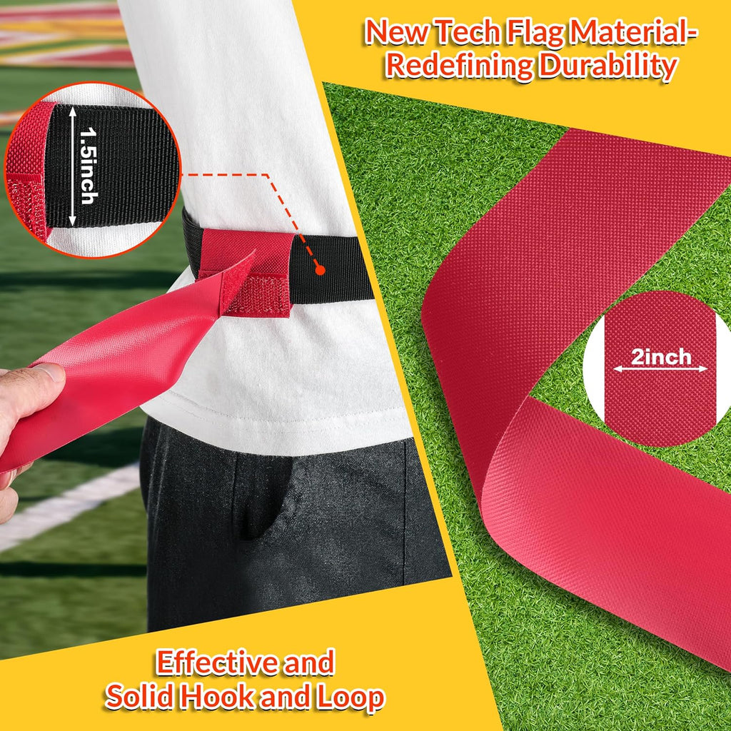 Flag Football Belts, Flags for Flag Football Set 14 Player, Flag Football for Kids Adults and Youth Training Equipment