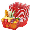 Shopping Baskets, 12 PCS, 22L Stackable Metal Grocery Baskets with Handles, Dense Mesh Structure, Holds up to 44 lbs