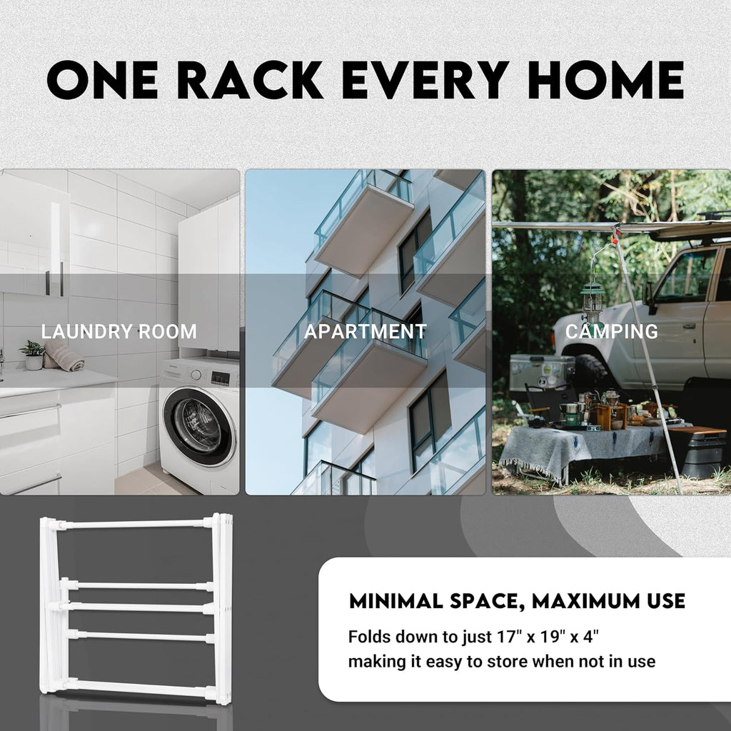 2026 Enhanced Clothes Drying Rack | Foldable Drying Rack Clothing for Laundry | Small Collapsible Portable Dryers for