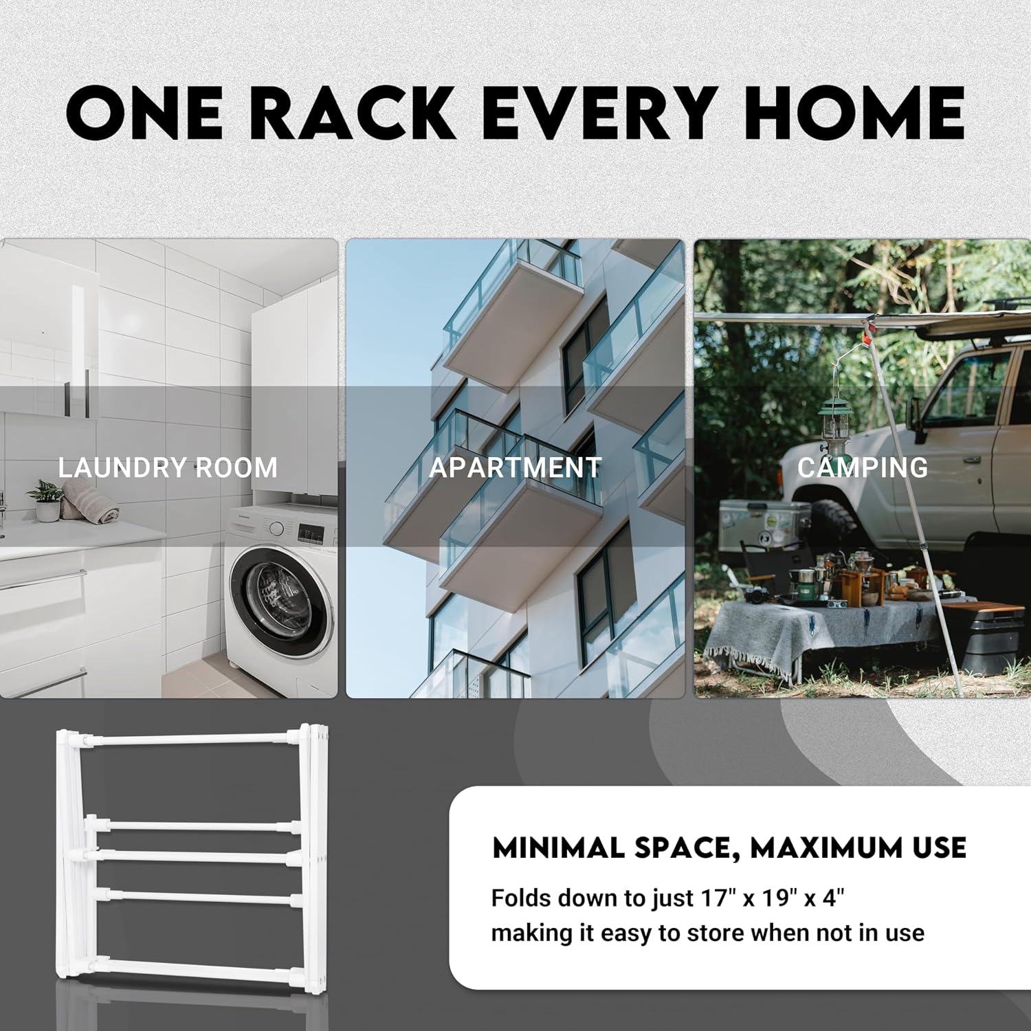 2026 Enhanced Clothes Drying Rack | Foldable Drying Rack Clothing for Laundry | Small Collapsible Portable Dryers for