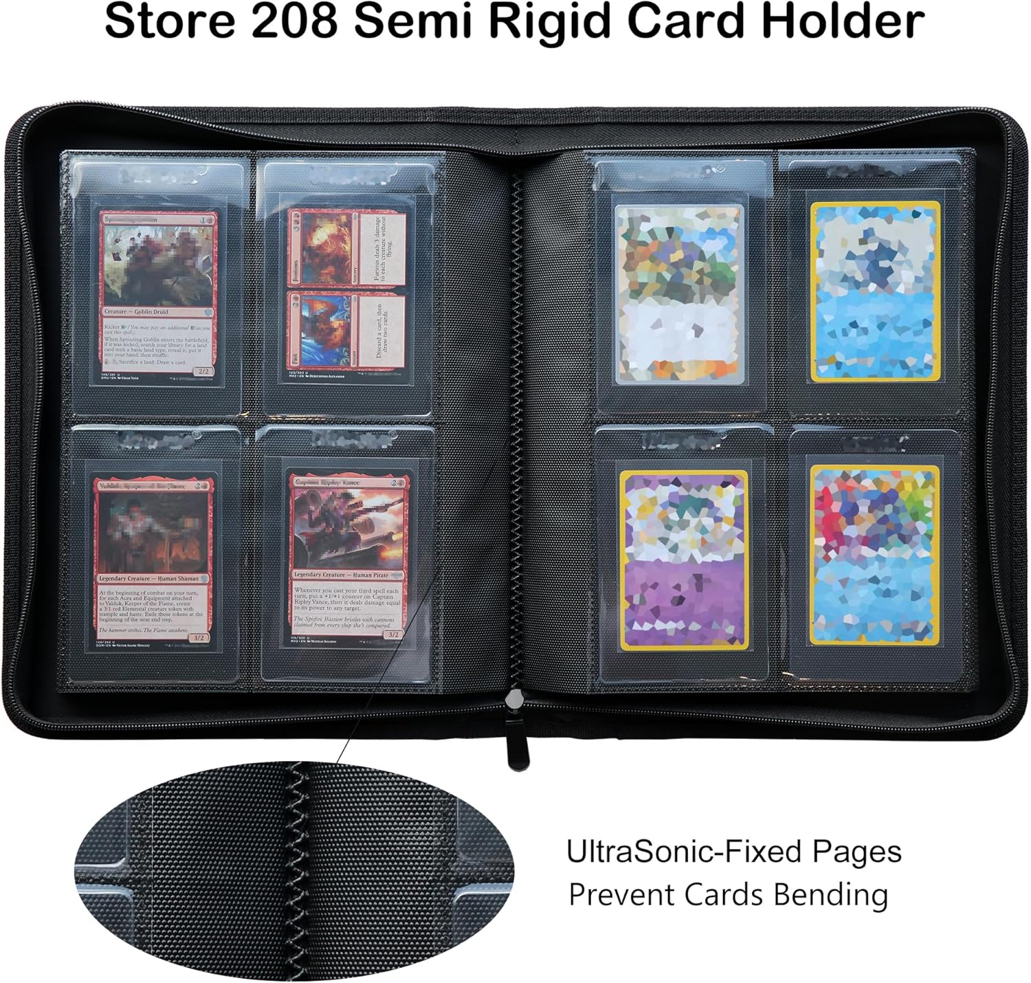 4-Pocket Binder for Semi Rigid Card Holders, Holds 208 Semi Rigid Card Holder, Semi Rigid Card Holder Binder