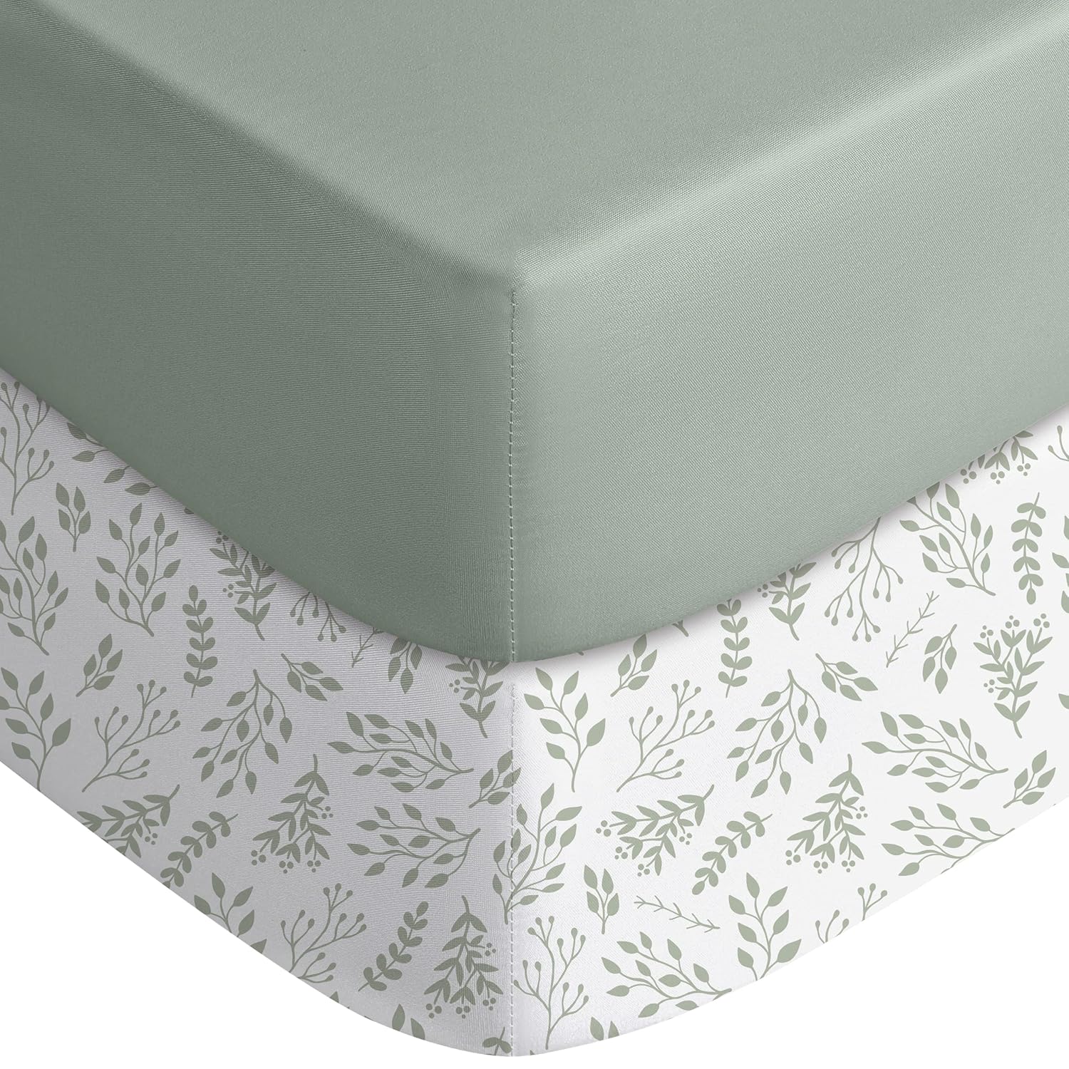 Baby Crib Sheets for Boys Girls, Fitted Crib Sheet 2 Pack for Standard Crib and Toddler Mattress, Super Soft