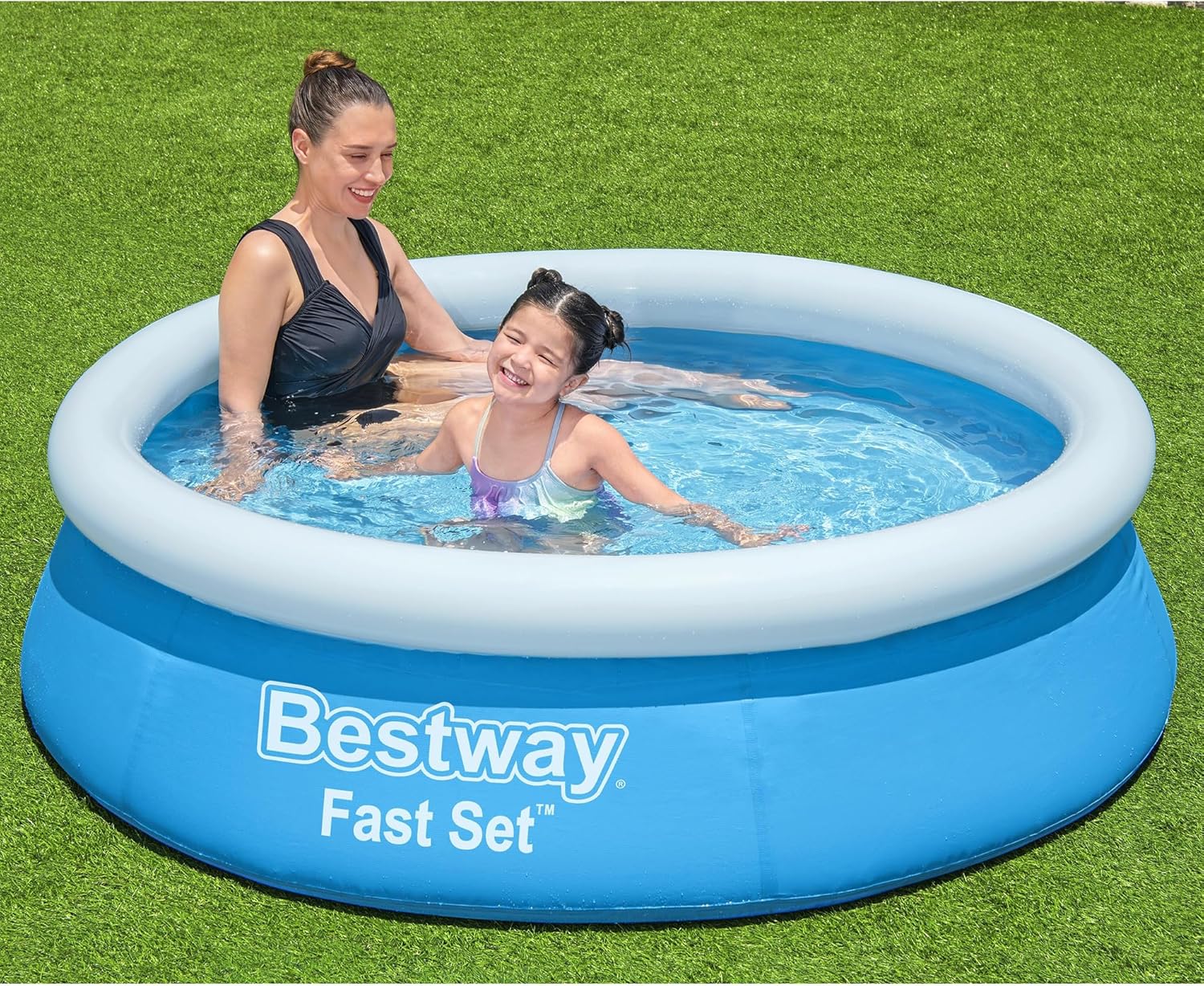 Fast Set Inflatable Above Ground Pool | 6' x 20" Round | Puncture-Resistant Tritech Material | 248 Gal Capacity |