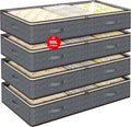 90L Under Bed Storage Containers,4-Pack Closet Organizers and Storage Bins