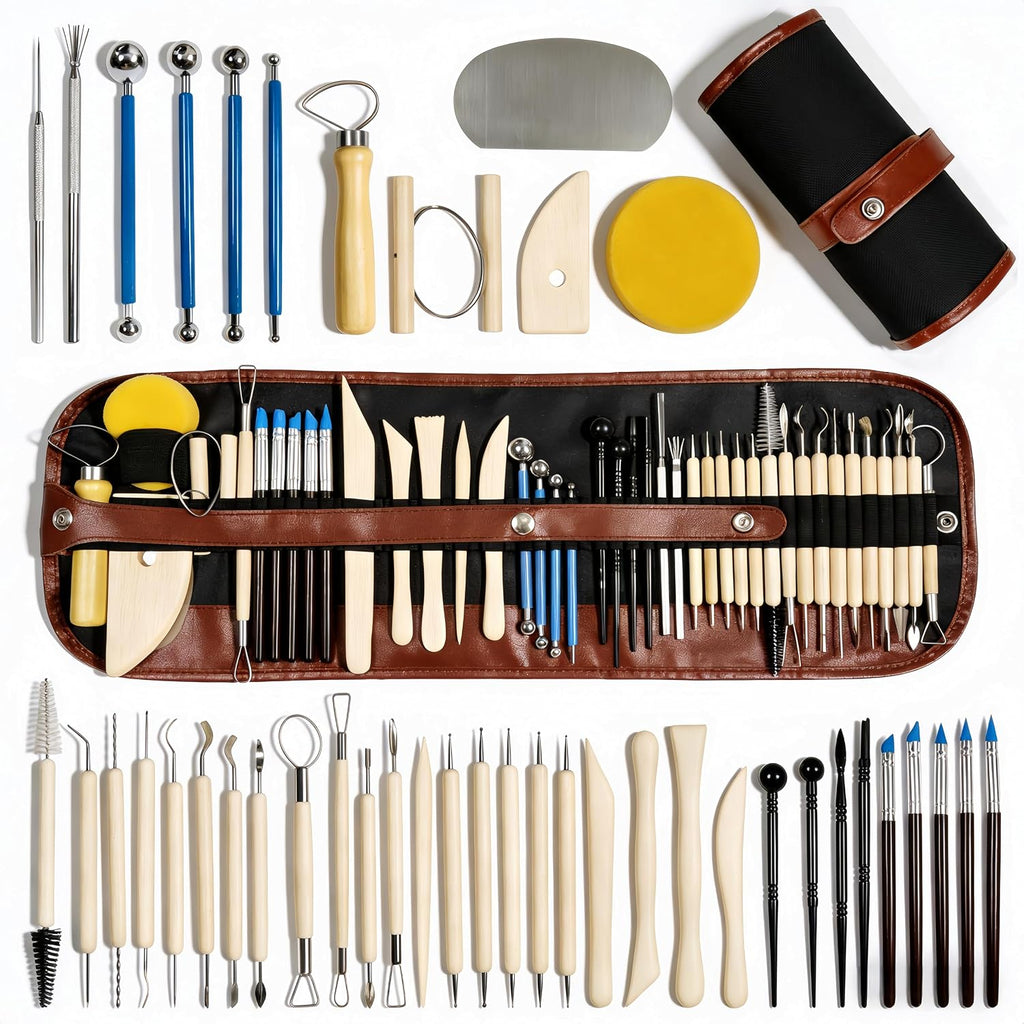43 Pcs Clay Tools Kit Pottery Tools Polymer Clay Sculpting Tools Kit for Carving Air Dry Clay Tools Set for Adults