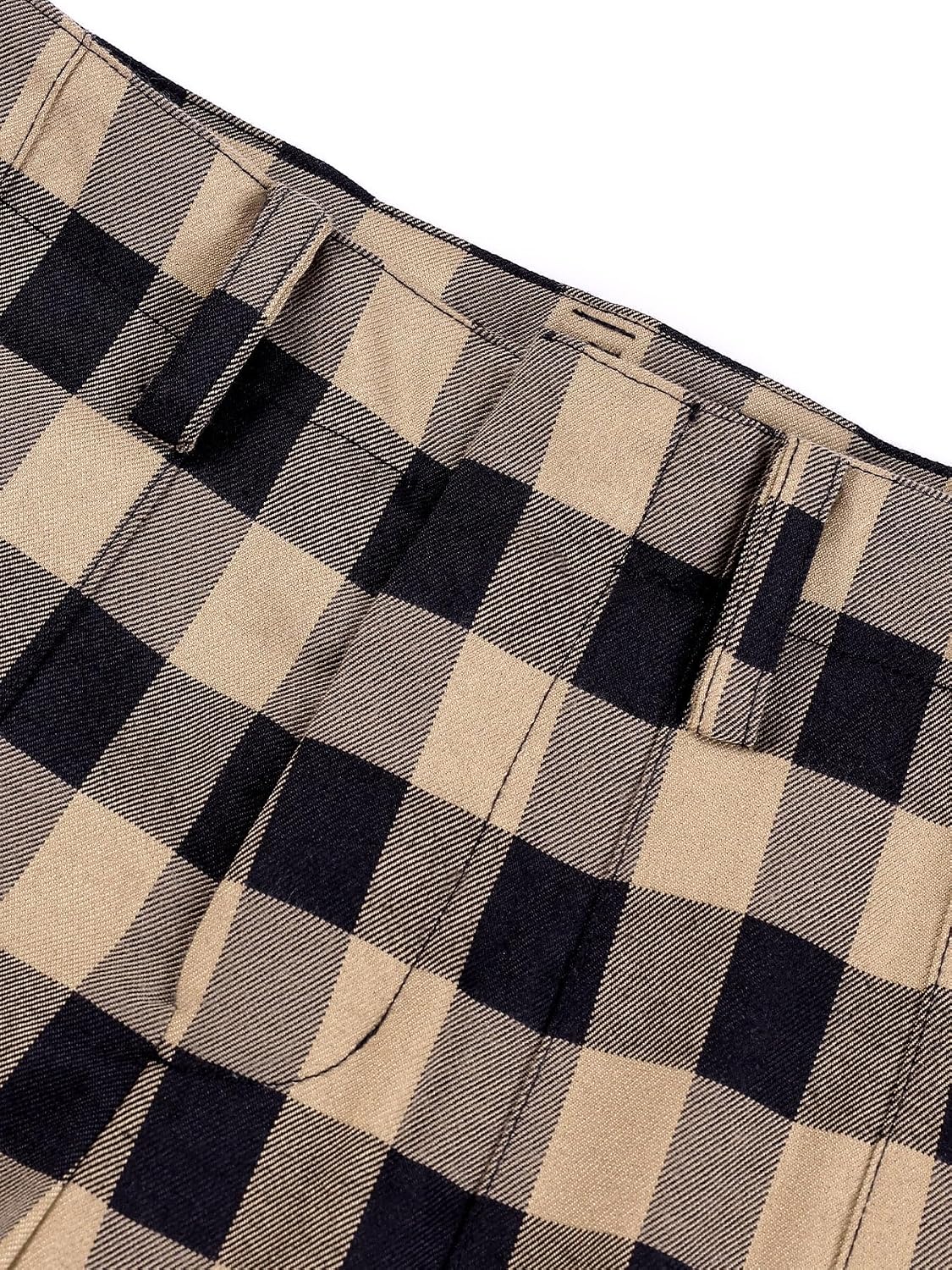 Girls Plaid Pleated Skort Khaki Black Checkered School Uniform Skirt Casual A-Line Skort for Girls 6-16Y