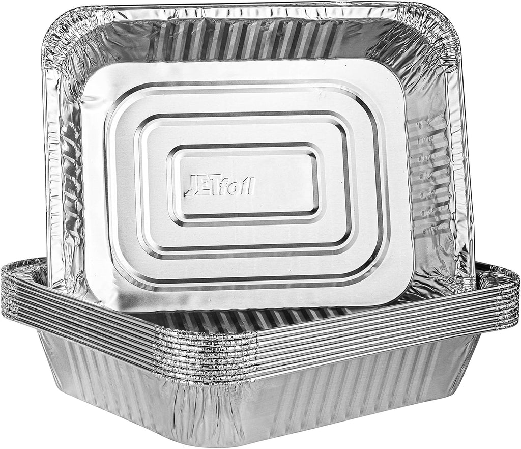 Disposable 9 x 13 Aluminum Foil Pans Half Size Deep Pack of 10