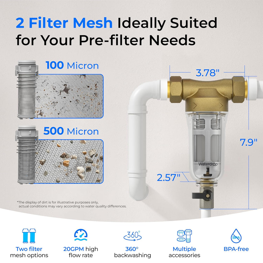 RPFK15 Spin Down Sediment Filter, 100 Micron+500 Micron