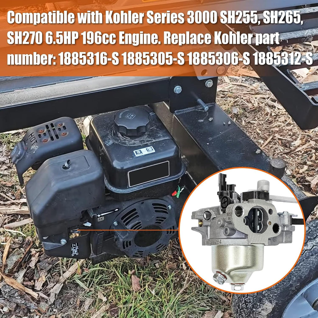 HUAYI Carburetor Fits Kohler SH265 6.5HP 3000 Series 196cc Engine