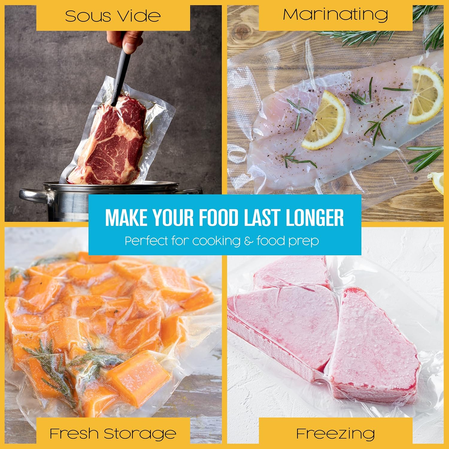 Vacuum Sealer Bags for Food, Vacuum Seal Bags, 50FT, 2 Pack, Large