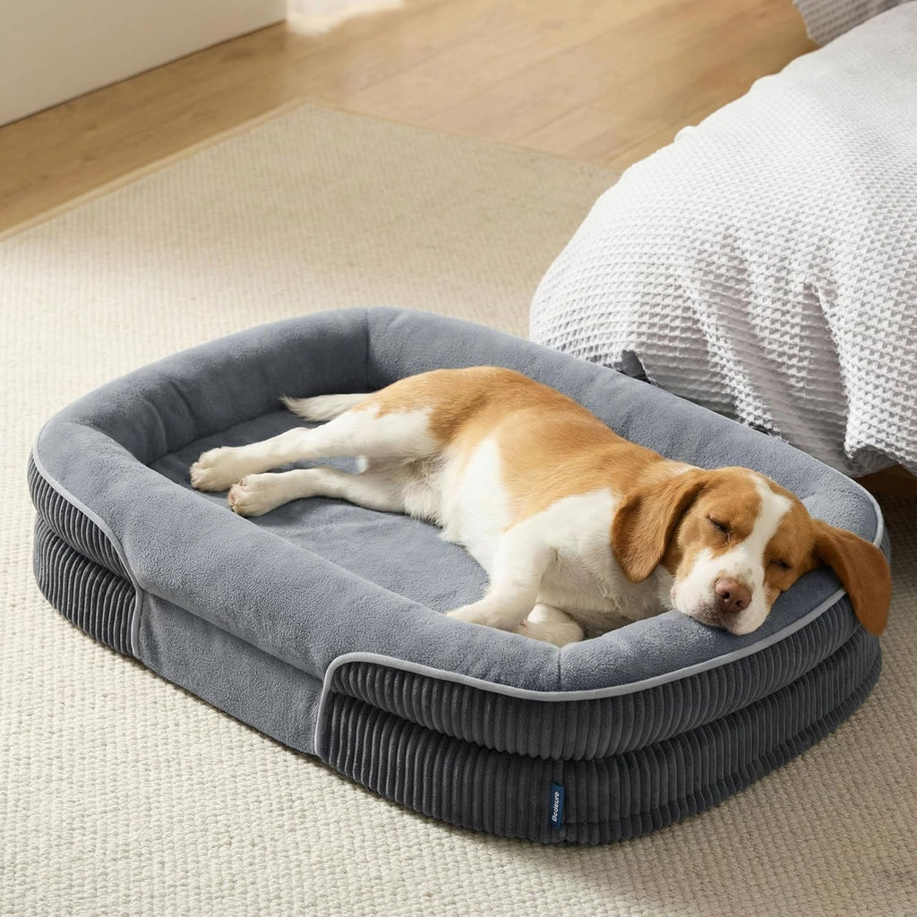 Orthopedic Dog Beds Large Sized Dog - 360° Oval Bolster Large Dogs Bed for Senior Dogs with Waterproof Washable