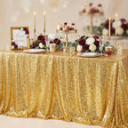 Gold Sequin Tablecloth 60x102 Inch Sparkly Gold Wedding Tablecloth Drapes