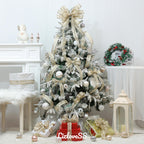 Metallic Champagne Christmas Wired Ribbon 1.5 Inch, 20 Yards