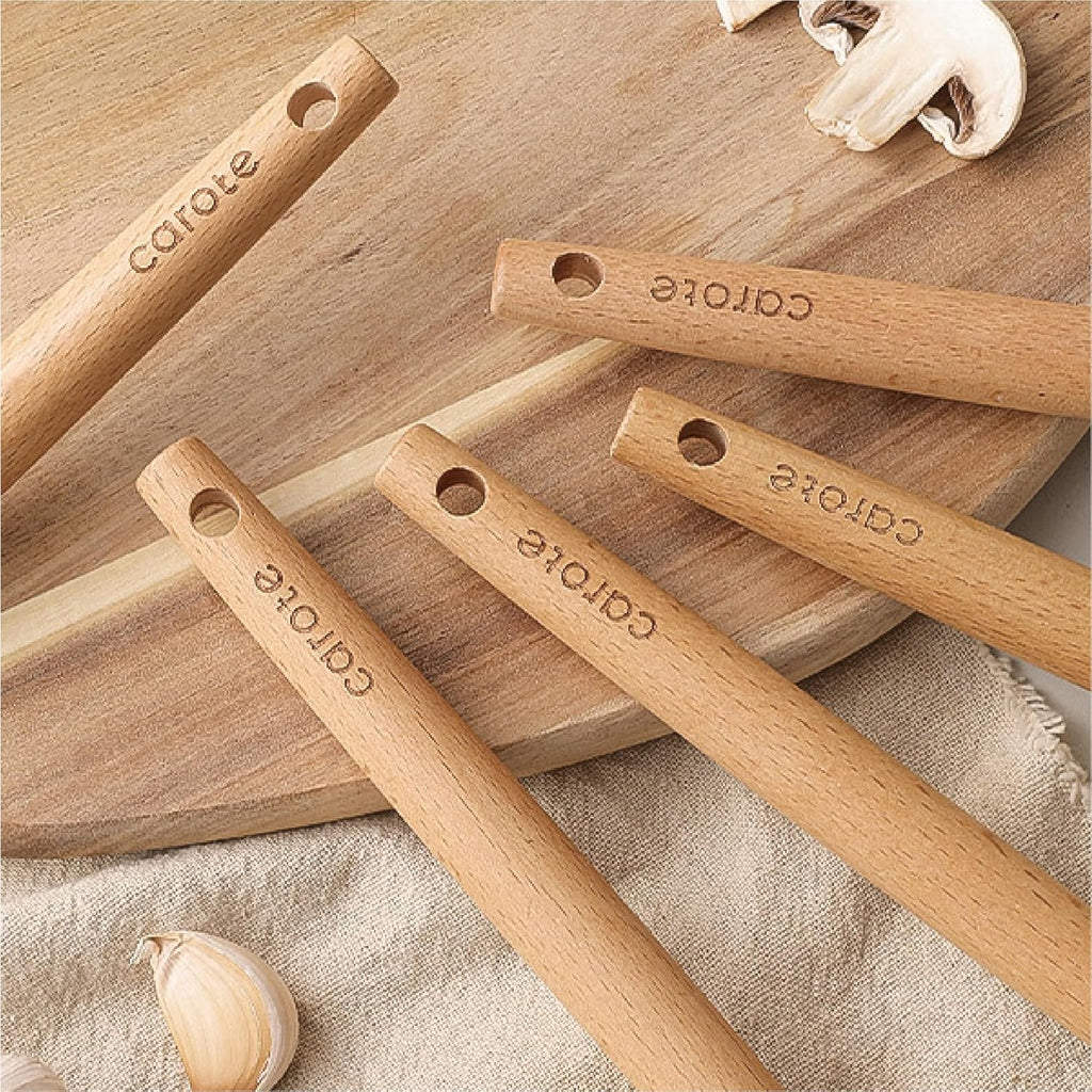 Silicone Cooking Utensils Set, Kitchen Utensils Set 10 Pcs for cooking, BPA Free Spatula Set with Heat Resistant Wood