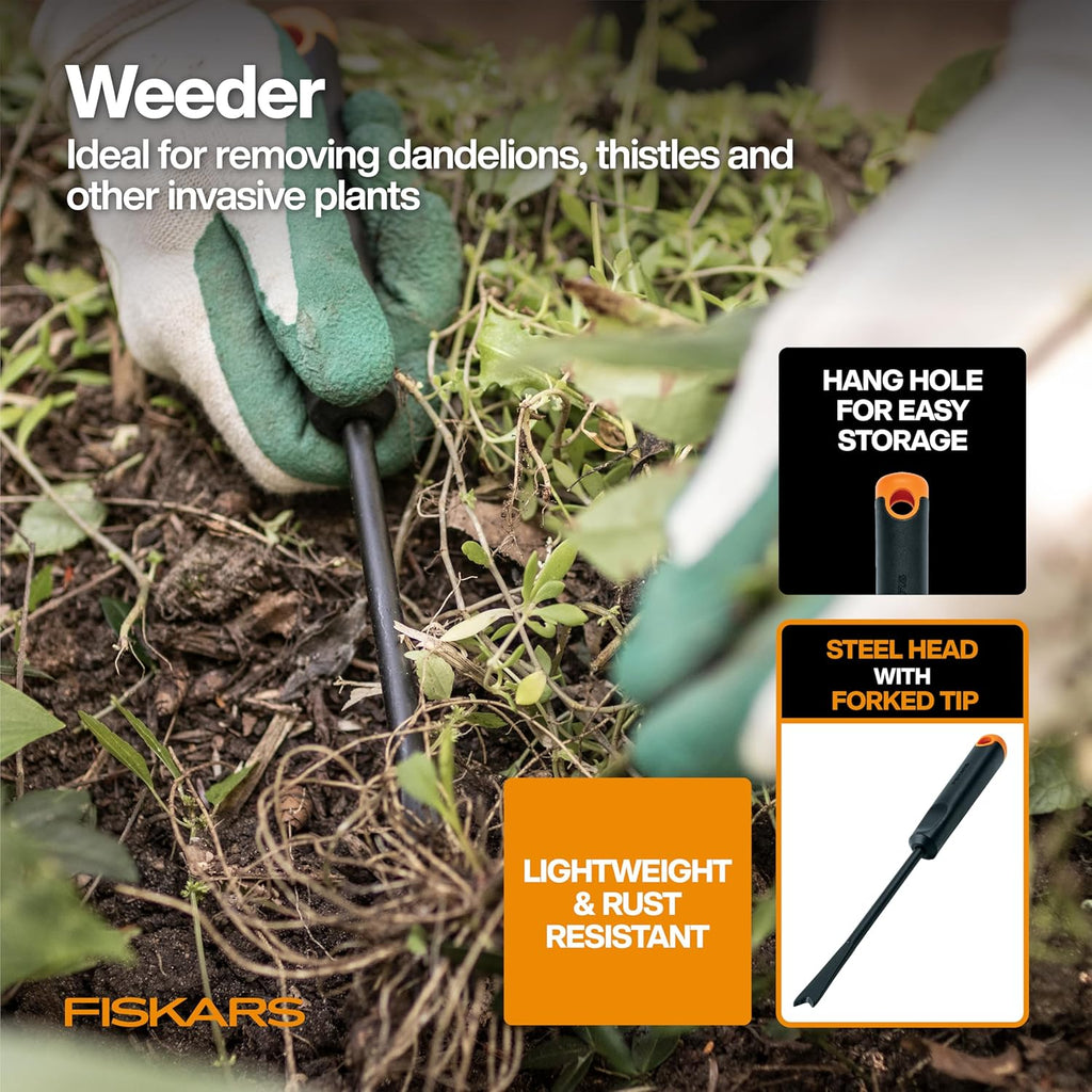 Vegetable Gardening Essentials 6-Piece Tool Set for Cultivating, Serrated Stainless Steel Shears & 4-in-1 Seed Sower