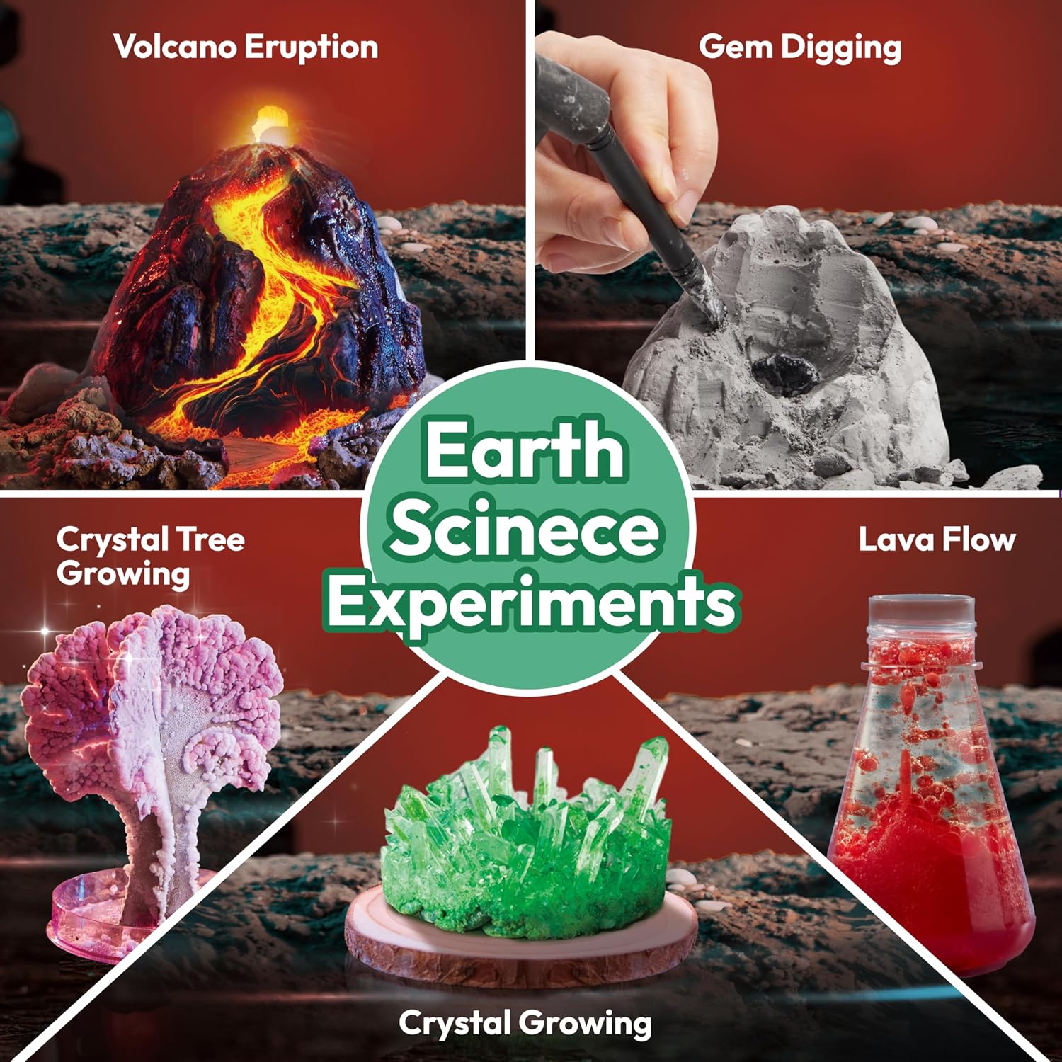 Amazing Science Kits- 85+ Experiments Educational Toys, STEM Activities with Erupting Volcano and Growing Crystal