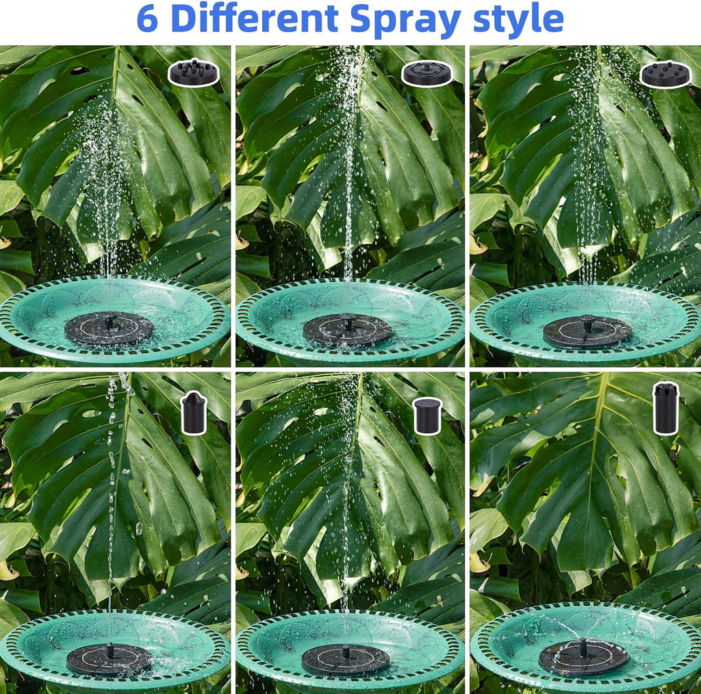 3.5W Solar Bird Bath Fountain Pump with 6 Nozzles & Fixed Pipes