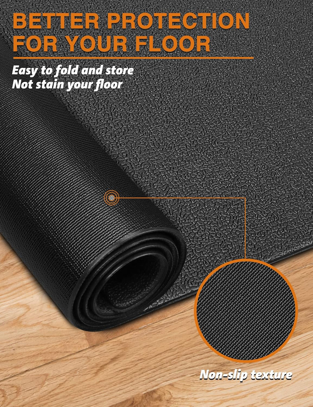 Treadmill Mat 78"x36", WERCHO Walking Pad Mat for Carpet Hardwood Floors 6mm Heavy-Duty Exercise Equipment Mat for