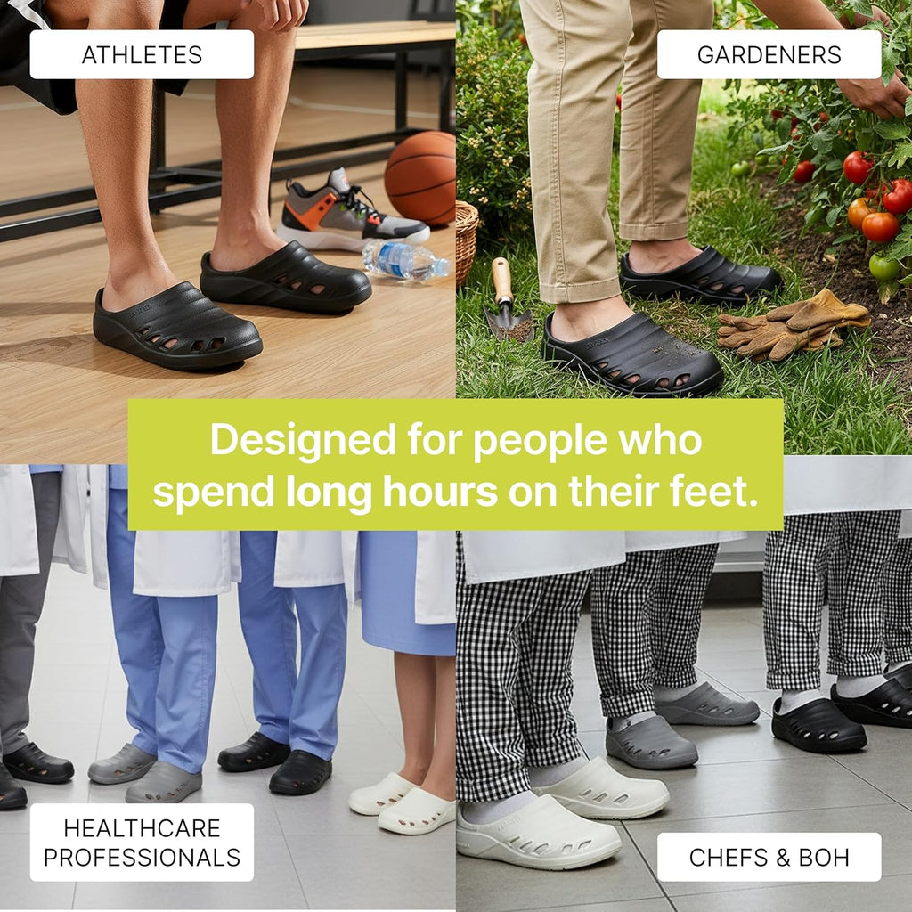 Healing Max M1 - Unisex Arch Support Work Clogs, Shock-Absorbing, Lightweight Medical & Nursing Orthotic Slip-On