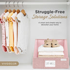 Open Front Trapezoid Closet Bins, Storage Baskets for Closets, Pink
