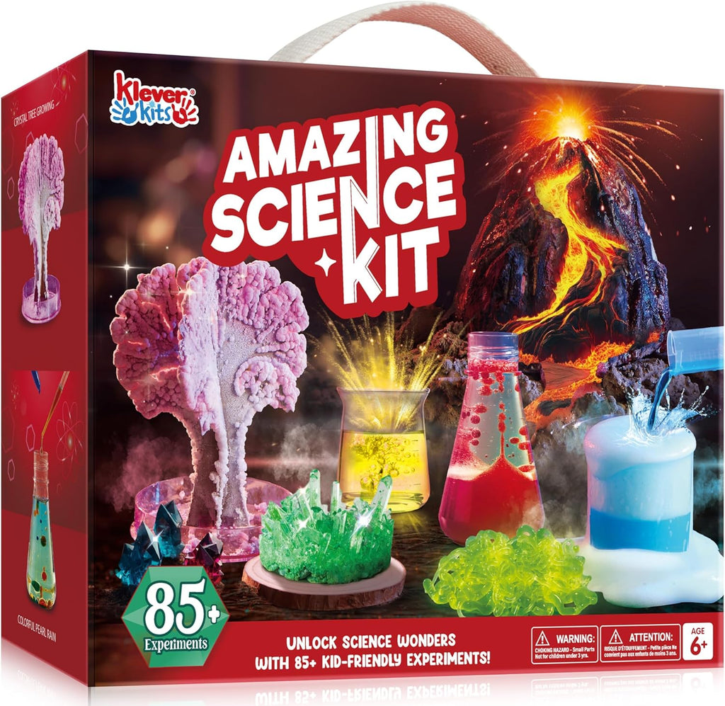 Amazing Science Kits- 85+ Experiments Educational Toys, STEM Activities with Erupting Volcano and Growing Crystal