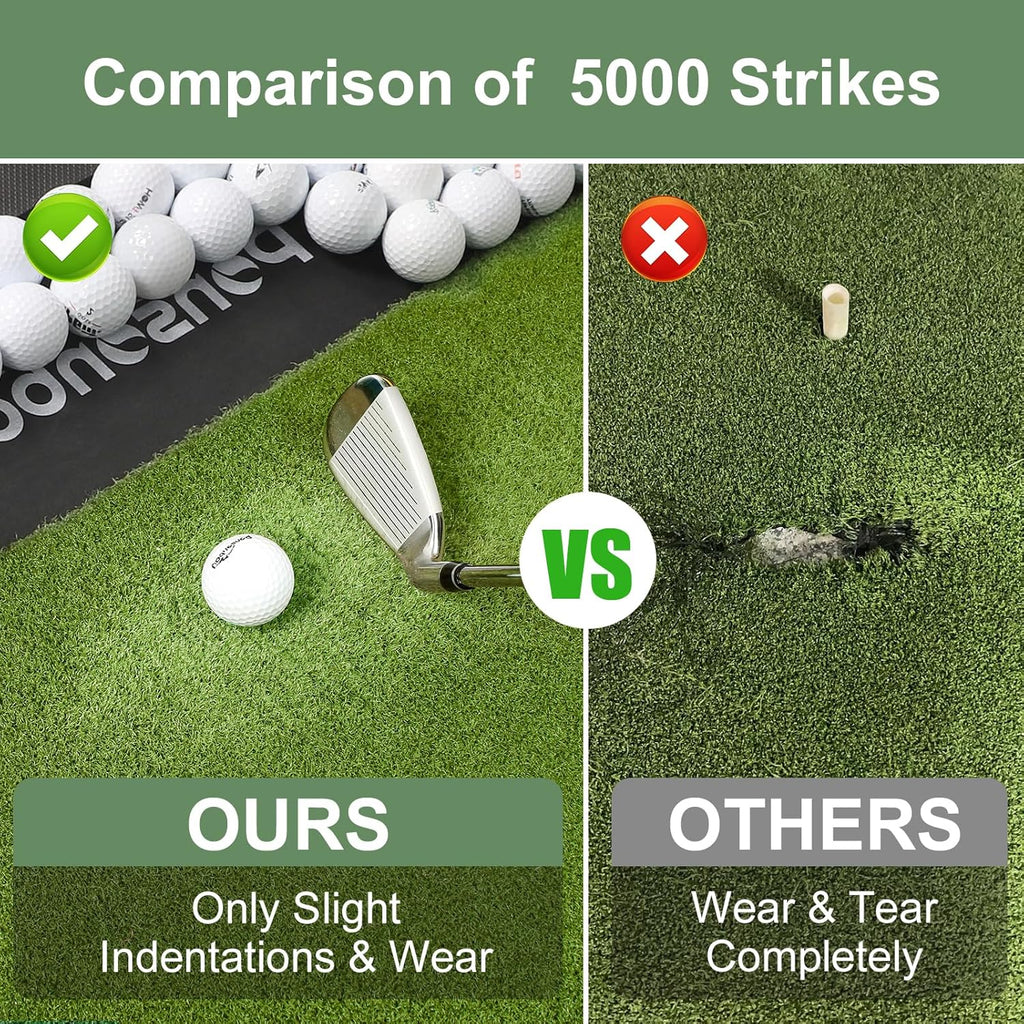 Integrated Golf Hitting Mat with Ball Tray, Thickening Golf Mats Practice Outdoor & Indoor Artificial Turf Matt with