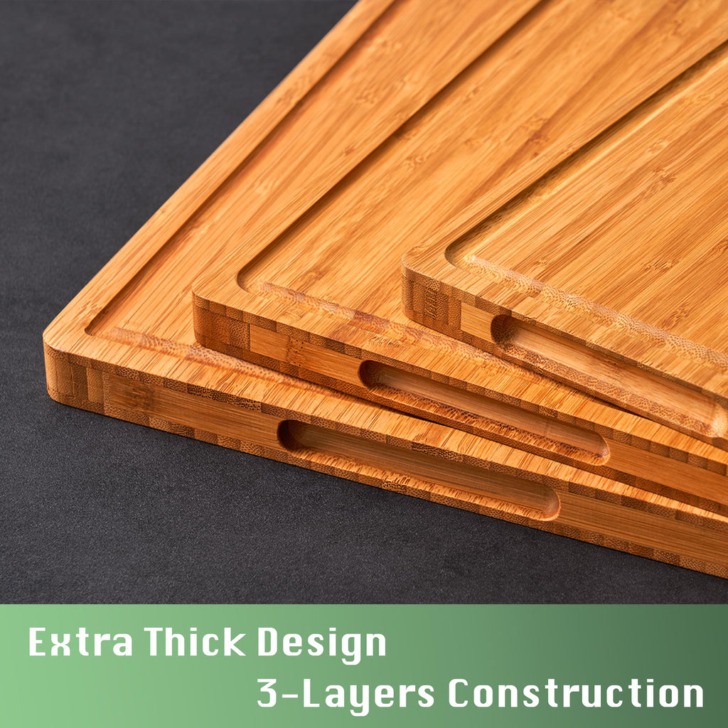 Extra Thick Wood Cutting Board for Kitchen, Reversible and Durable