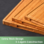 Extra Thick Wood Cutting Board for Kitchen, Reversible and Durable
