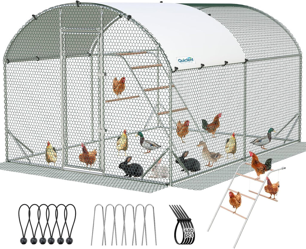 Essential Series 12x9ft Metal Chicken Coop Run w/Climbing Ladder