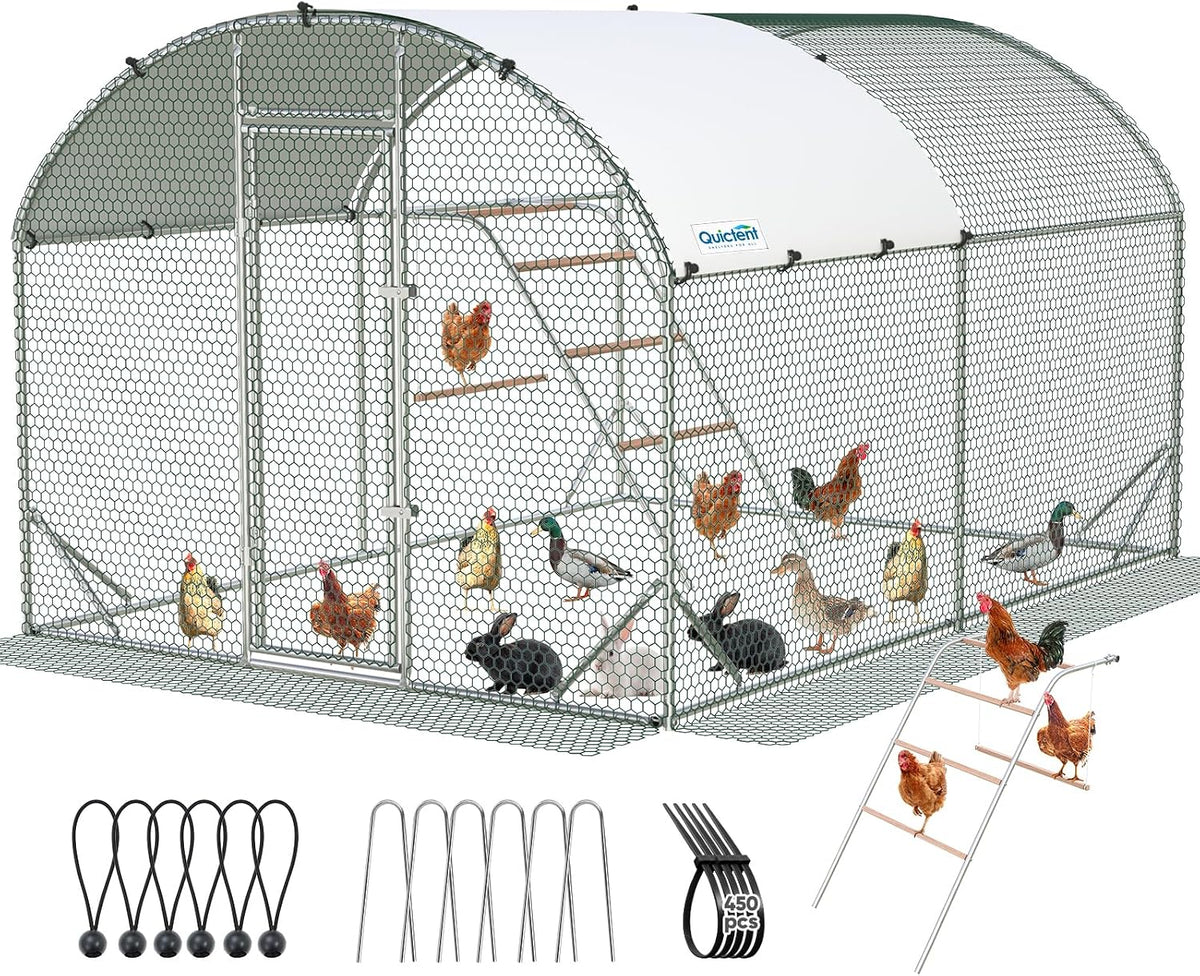 Essential Series 12x9ft Metal Chicken Coop Run w/Climbing Ladder
