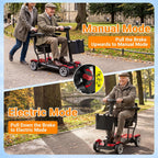 Mobility Scooter for Adults w/Lithium Battery, 43lbs, Red, 30MI