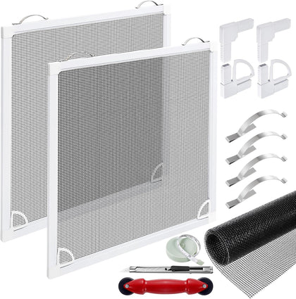 2 Sets Window Screen Frame Kit 5/16 in x 1/8 in x36inX36in Fiberglass Window Screen Replacement Kit not installed