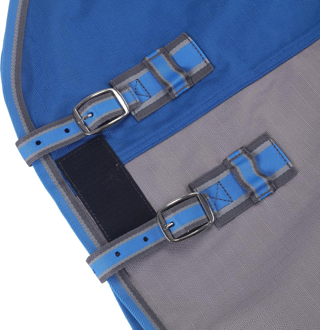1200D Horse Blanket Waterproof Breathable Turnout (no Filling) Standard Neck Horse Sheet Blue Grey 72IN