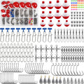 Fishing Hooks Bobbers Tackle Kit 214pcs Beginngers Equipment Include Baitholder Circle Fishing Hooks Bobber Floats