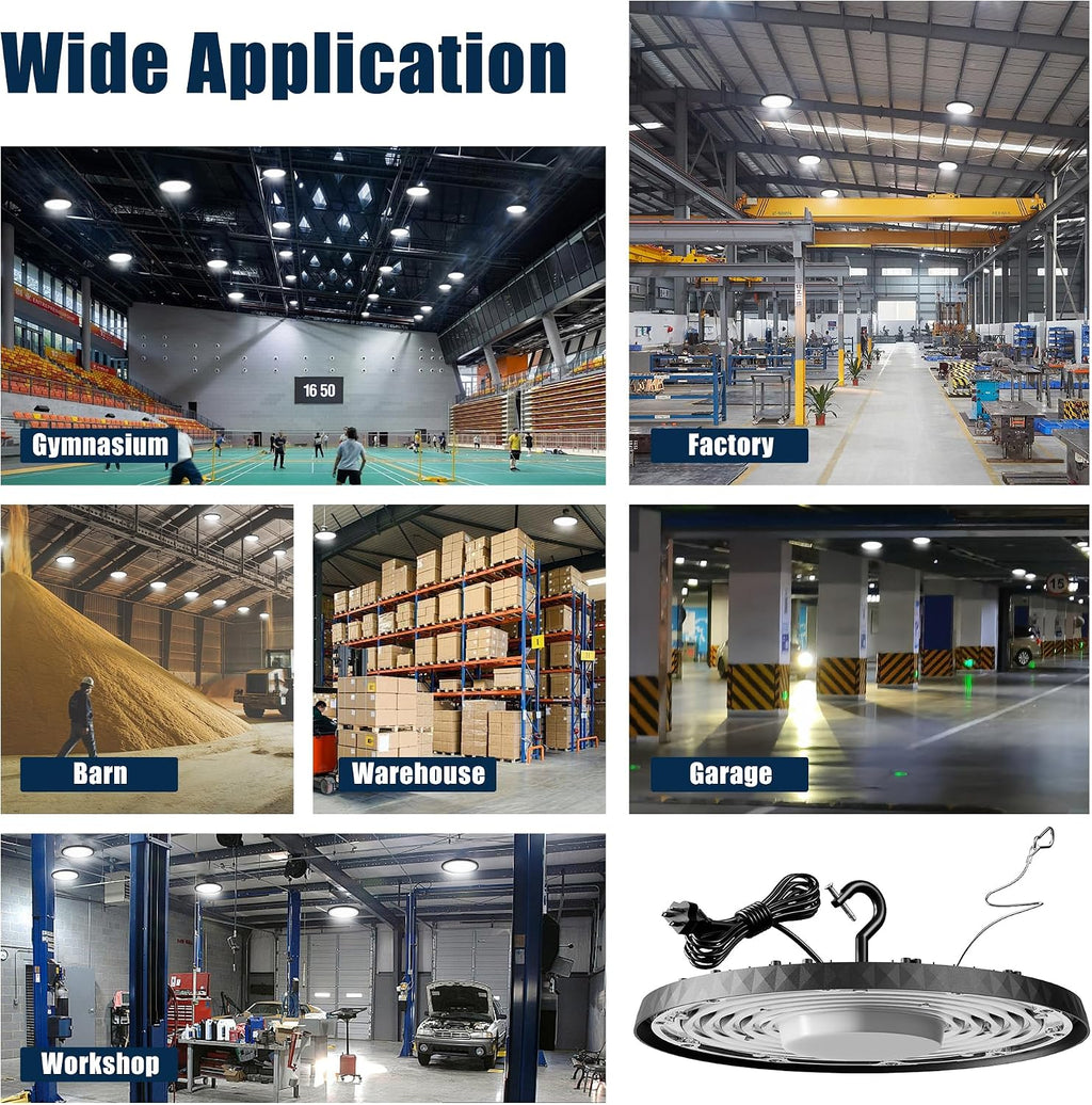 10 Pack UFO LED High Bay Light 200W, 30000LM 5000K AC100-277V