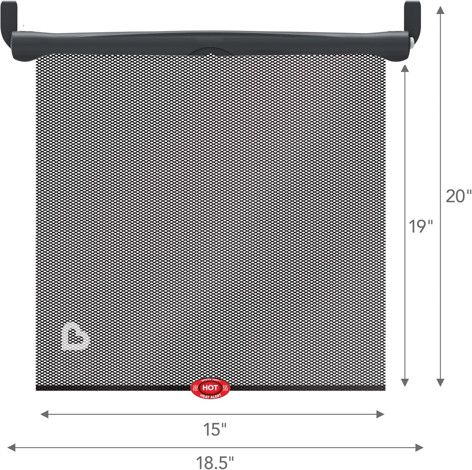 Brica Sun Safety Car Window Shade with Heat Alert, Helps Block UVA/UVB Rays, 2 Pack, Black
