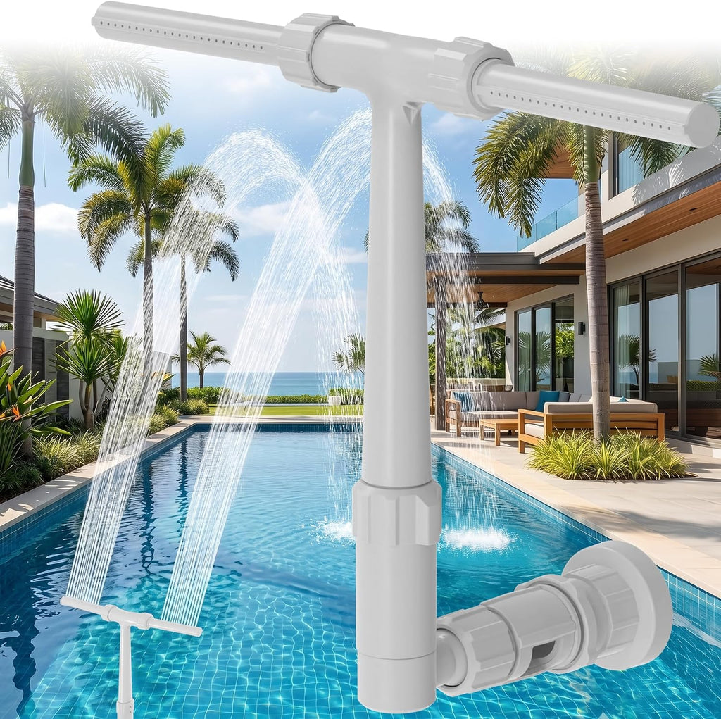 Pool Fountain for Above and In-Ground Pools, Dual Spray Waterfall Sprinkler Fountain, Above Ground Pool Accessories