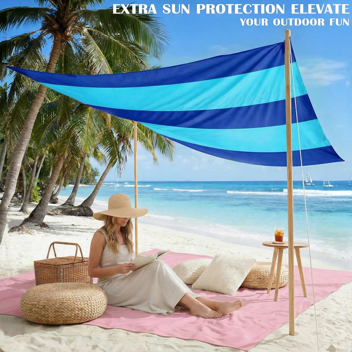 Beach Blanket Waterproof Sandproof 78''X81''/10'X9' Oversized Big Blanket | Sand Free Large Blanket for